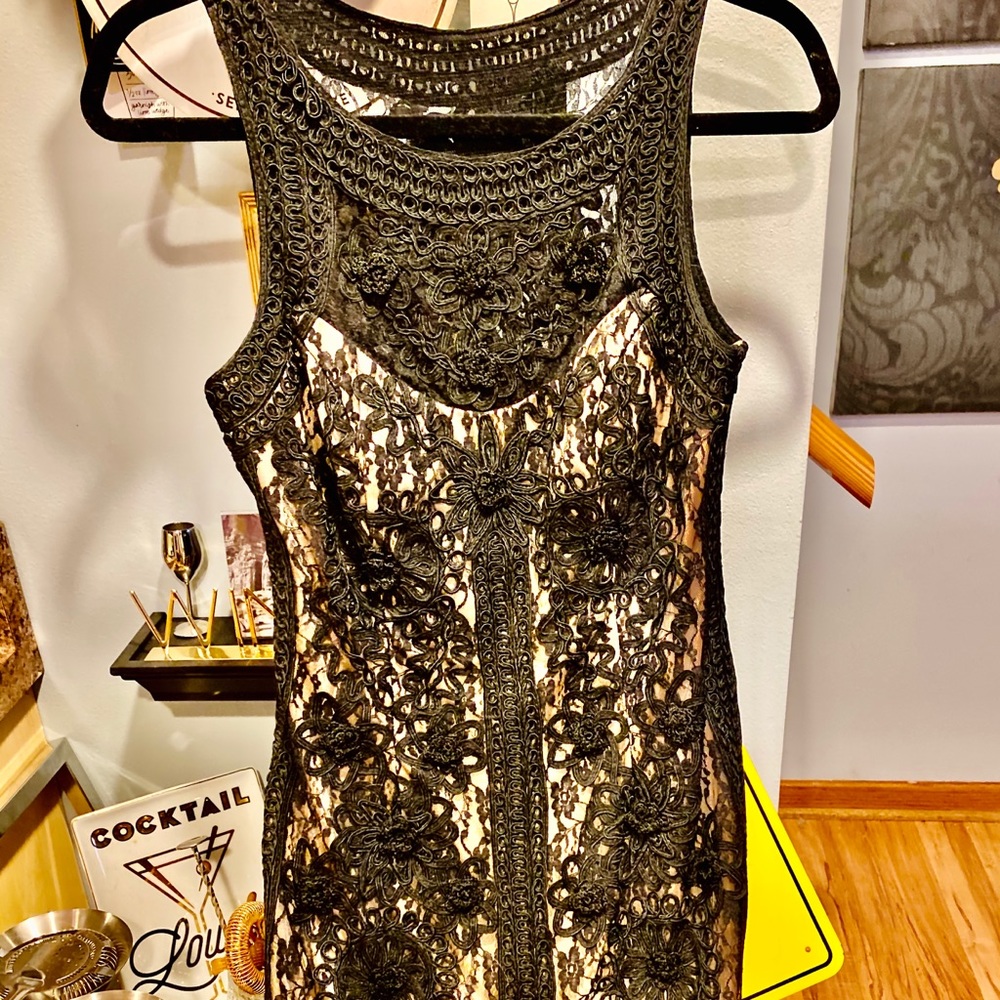 Black Lace Overlay Dress